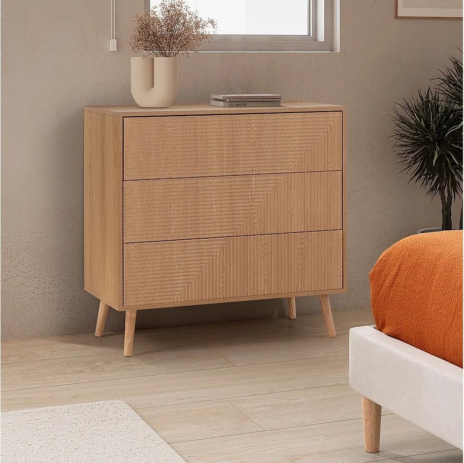 Komoda Colummn Commode Telmo 3 szuflady kolor Dąb