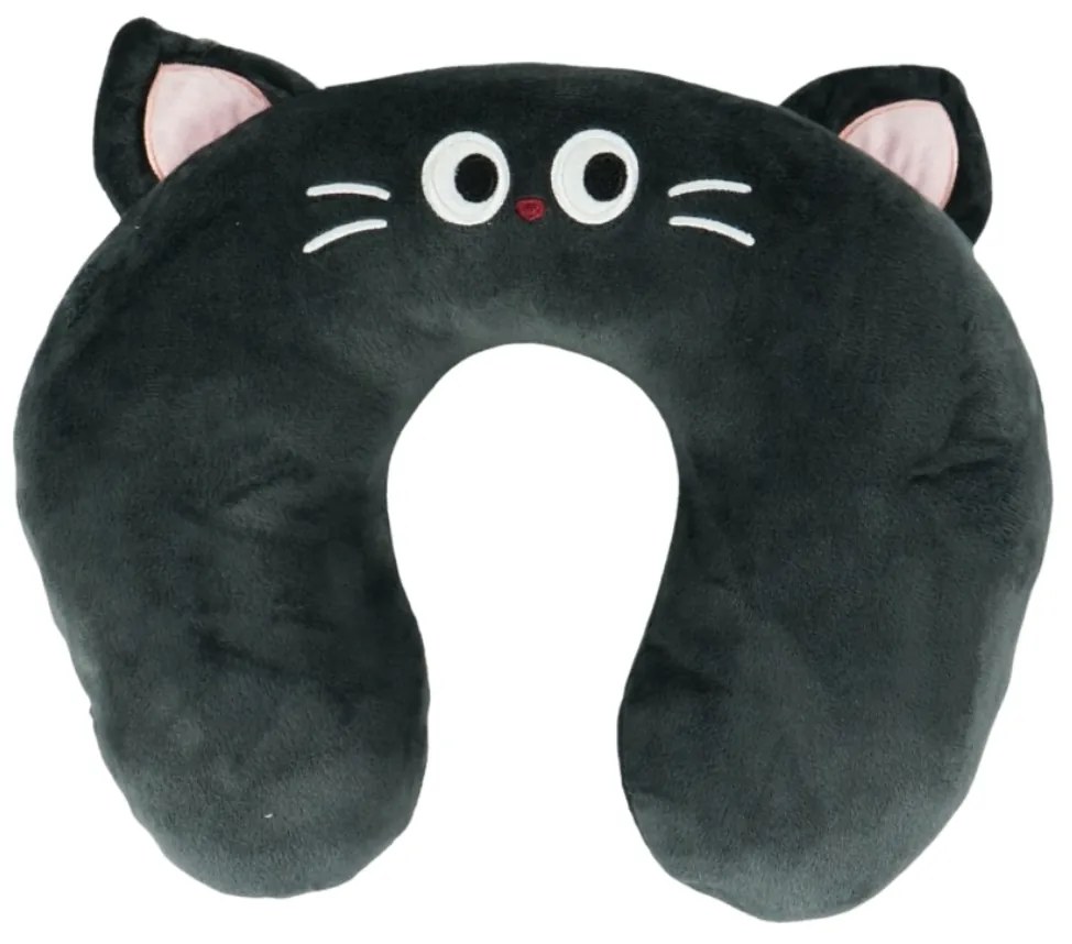 Poduszka podróżna TRAVEL FRIENDS 33x25 cm pluszowa - różne kolory Kolor: Szary