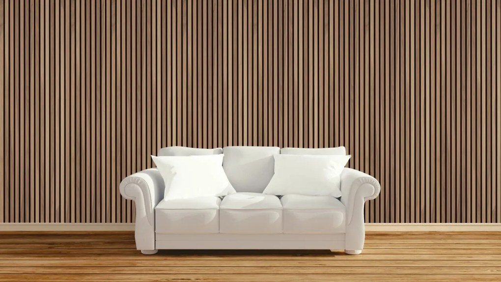 Drewniany panel akustyczny, 2400 x 600 mm, B2BP007, orzech