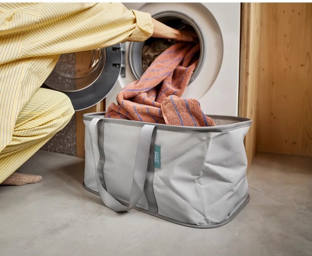 Szary tekstylny kosz na pranie składany 35 l Duo – Joseph Joseph
