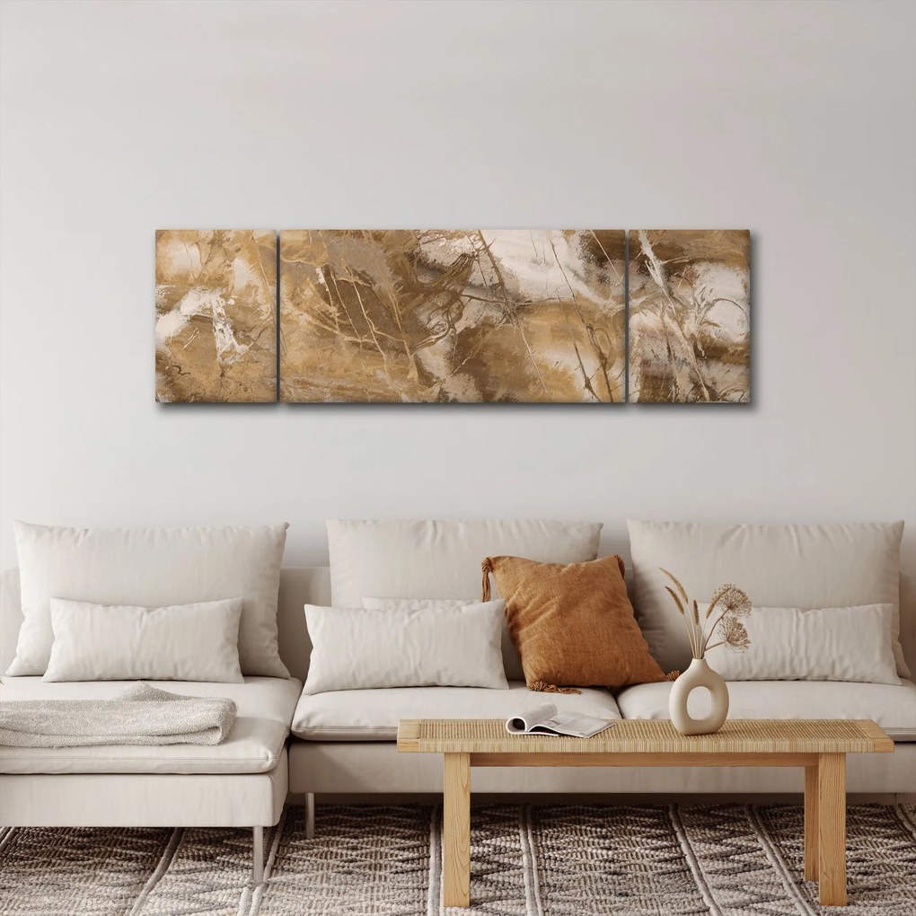 Obraz - Brązowa abstrakcja (170x50 cm)