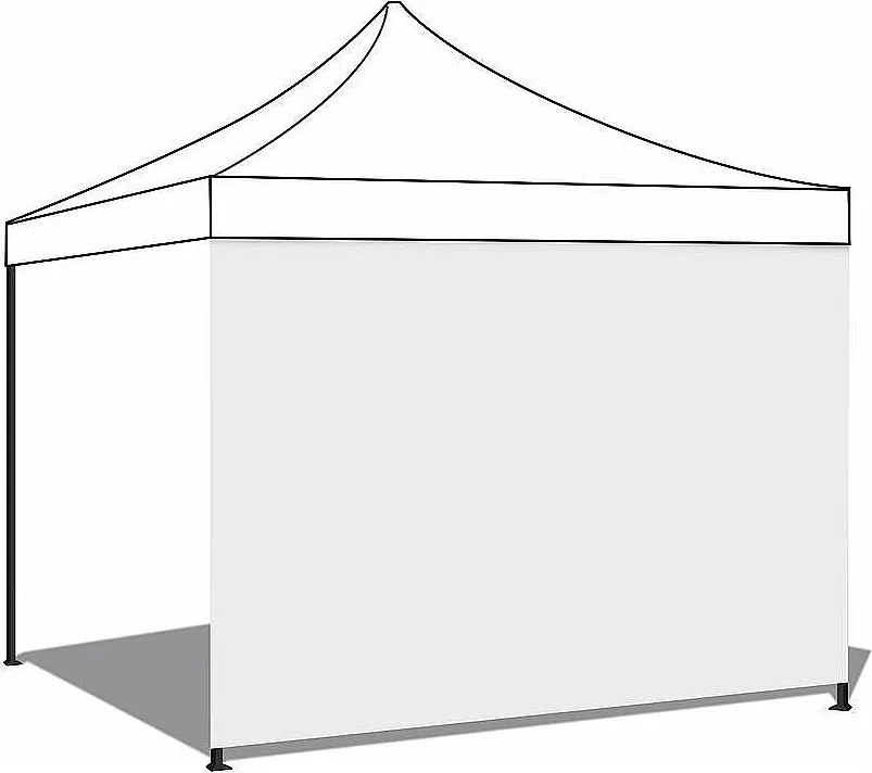 Wodoodporna biała osłona boczna 6x2m do altany składanej 3x6m