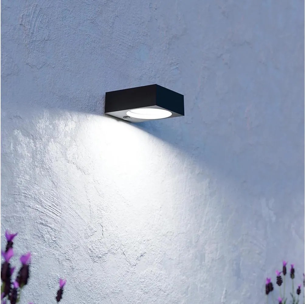 Eglo 901914-LED Oprawa solarna z czujnikiem DARFANO LED/6,5W/3,7V 2000mAh czarna