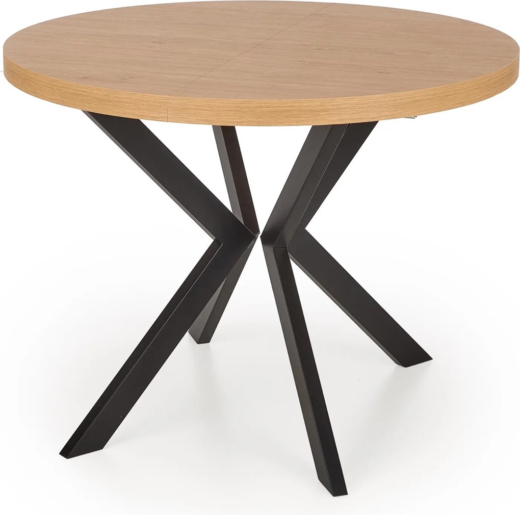 Okrągły rozkładany stół do jadalni Peroni dąb złoty / czarny