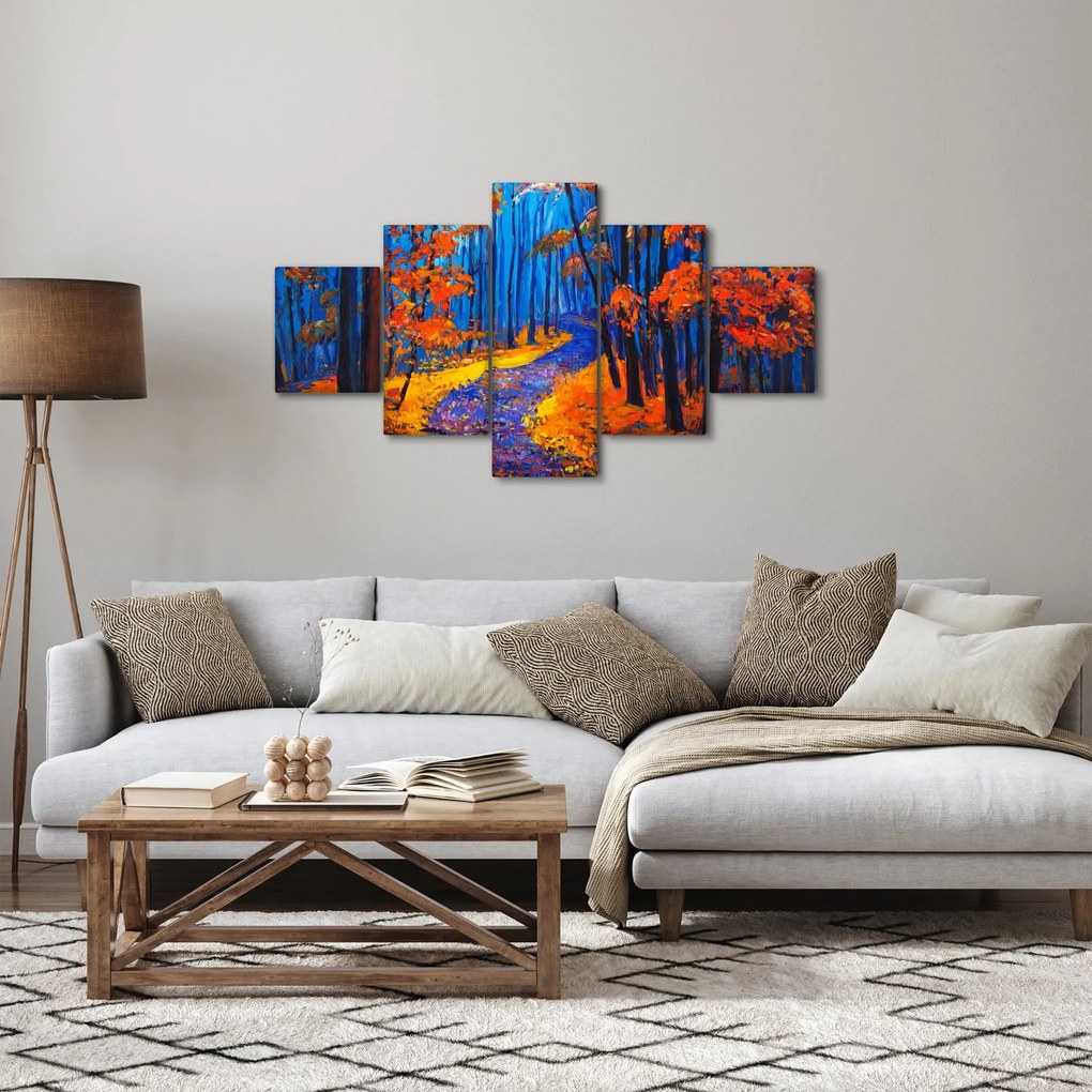 Obraz jesiennego lasu (125x70 cm)