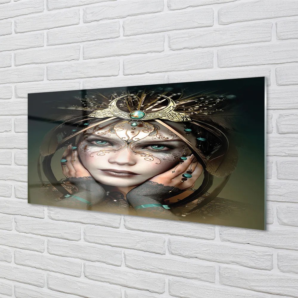 Szklany Panel Kobieta niebieskie oczy