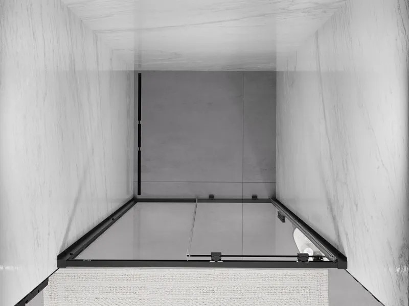 Mexen Exo-S drzwi prysznicowe rozsuwane 105 cm, transparent, czarne - 8151-105-000-70-00