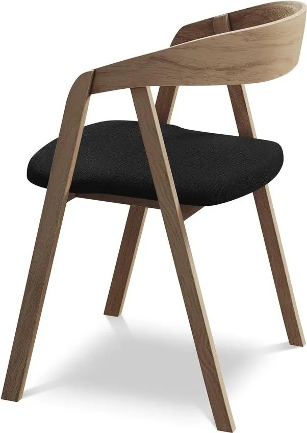 Czarny fotel jadalniany z litego drewna Erika – Makamii