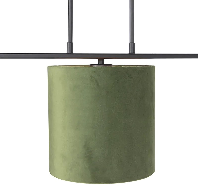 Lampa wisząca z abażurami z weluru zielonymi ze złotem 20cm - Combi 3 DeluxeWiejski/ Rustykalny / Vintage Oswietlenie wewnetrzne