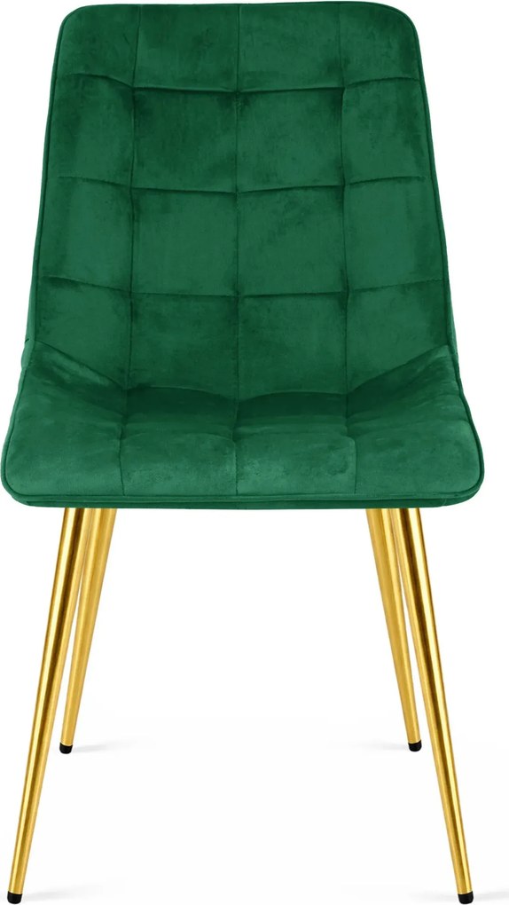 Zielone welurowe krzesło w stylu glamour L4-M45