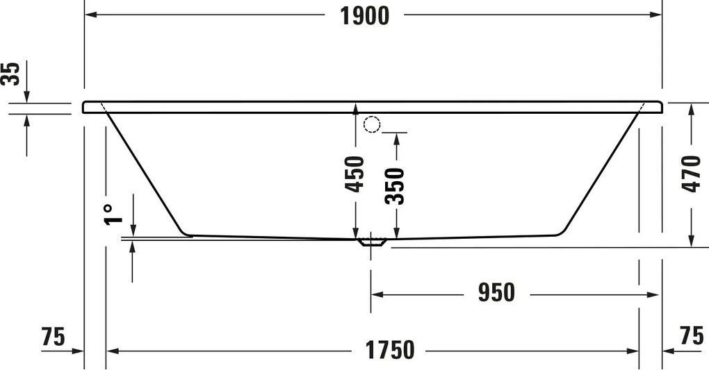 Duravit DuraPecos Rechteck-Badewanne, für Einbau