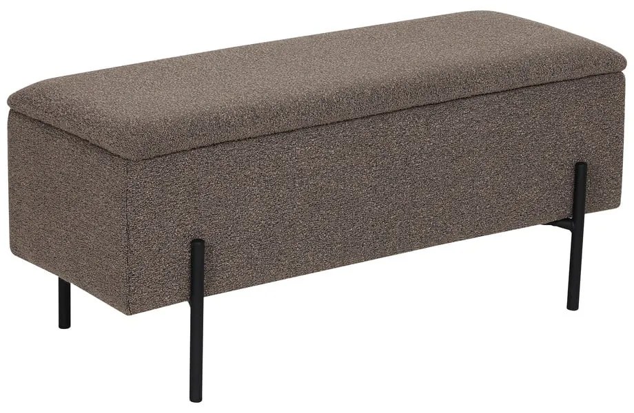 Brązowa ławka z materiału bouclé Watford – House Nordic