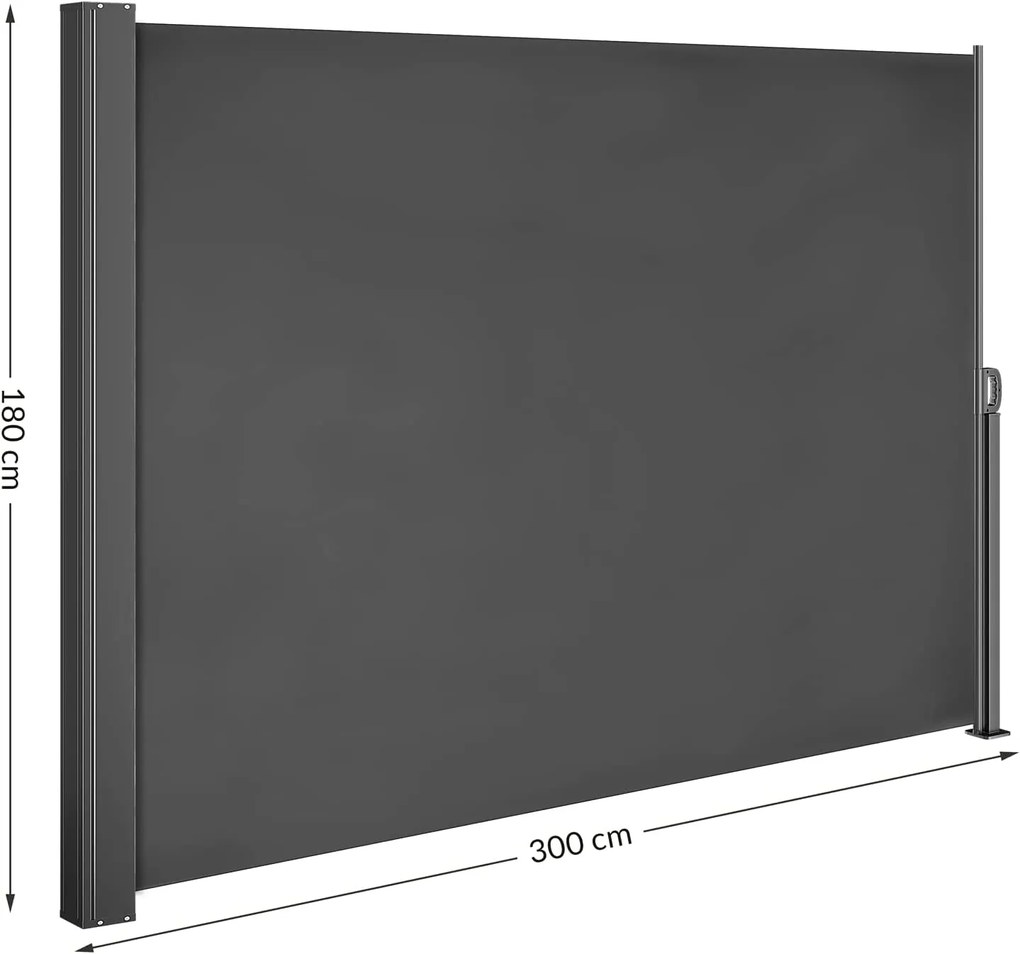 Boczna markiza NOSARA na taras, 180x300cm, antracyt Casaria