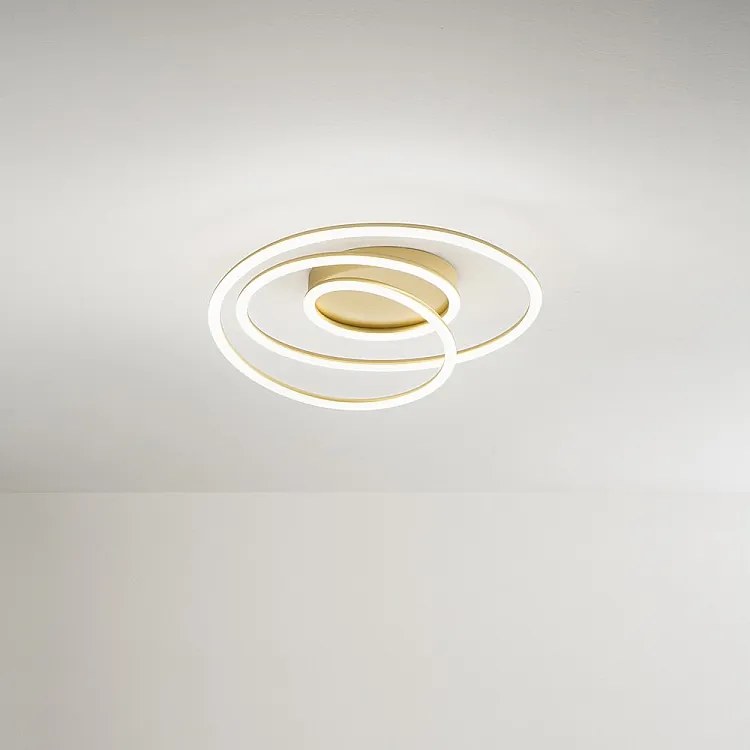 Lampa sufitowa LED SPIRA z metalu szczotkowanego w kolorze złota 68W Perenz