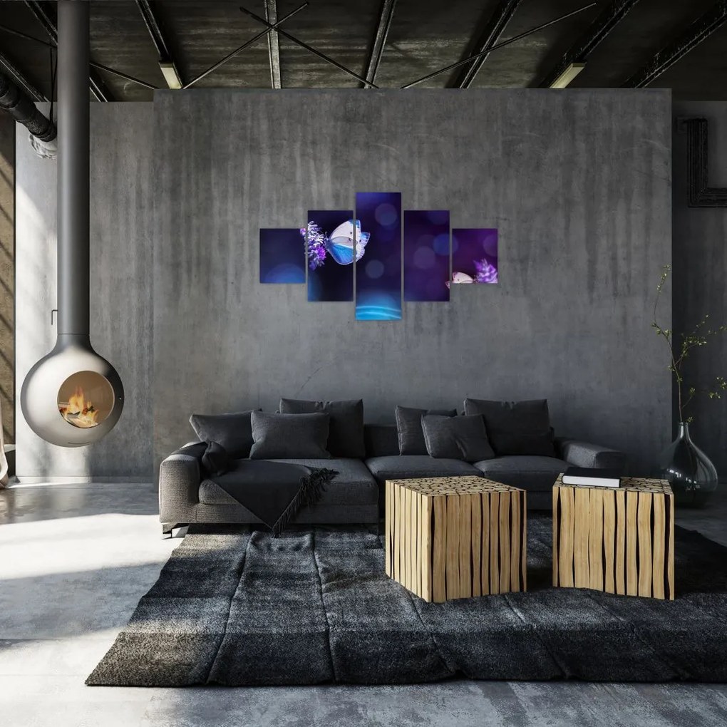 Obraz - Motyle na lawendie (125x70 cm)