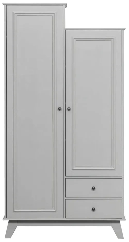 Jasnoszara szafa dziecięca z litego drewna sosnowego 98x190 cm Lily – WOOOD