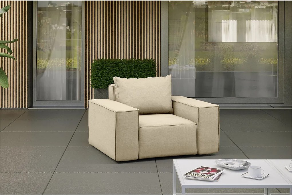 Fotel ogrodowy SONNE, tkanina Artykuł, Beżowy