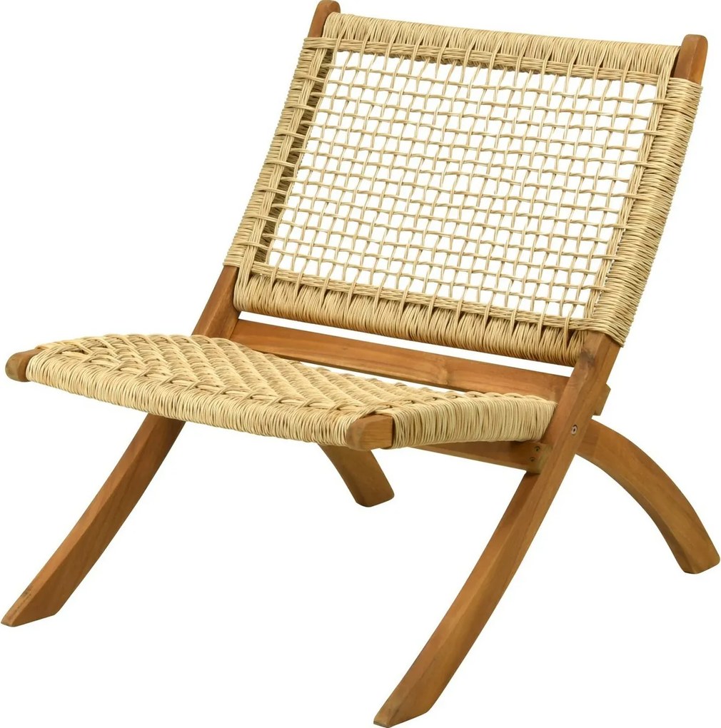 Składany fotel z oparciem Relax, drewno akacjowe, 78 x 63 x wys. 73 cm