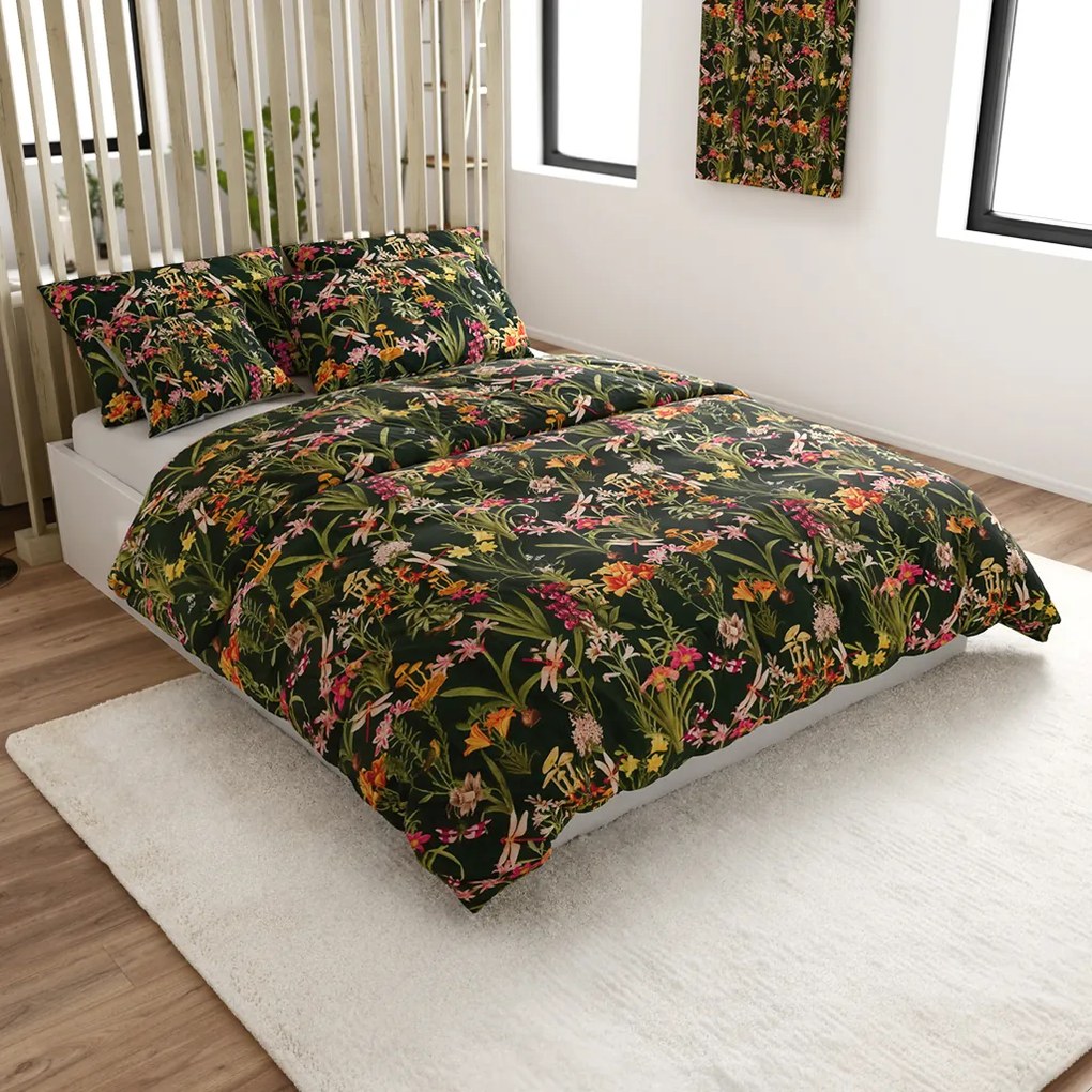 PrzytulneMieszkanie.pl PrzytulneMieszkanie.pl Pościel z mikrofibry MYSTIC GARDEN ciemnozielona Rozmiar pościeli: 70 x 90 cm | 140 x 220 cm