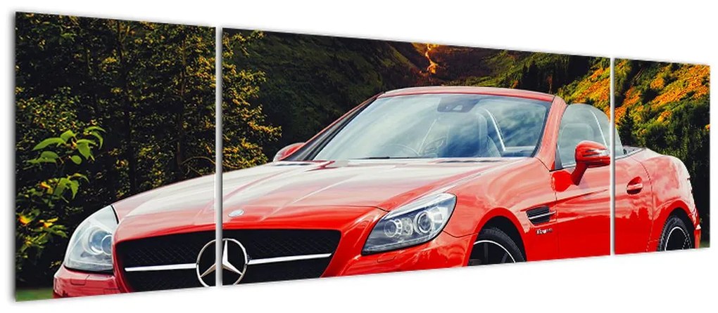 Obraz - czerwony Mercedes (170x50 cm)