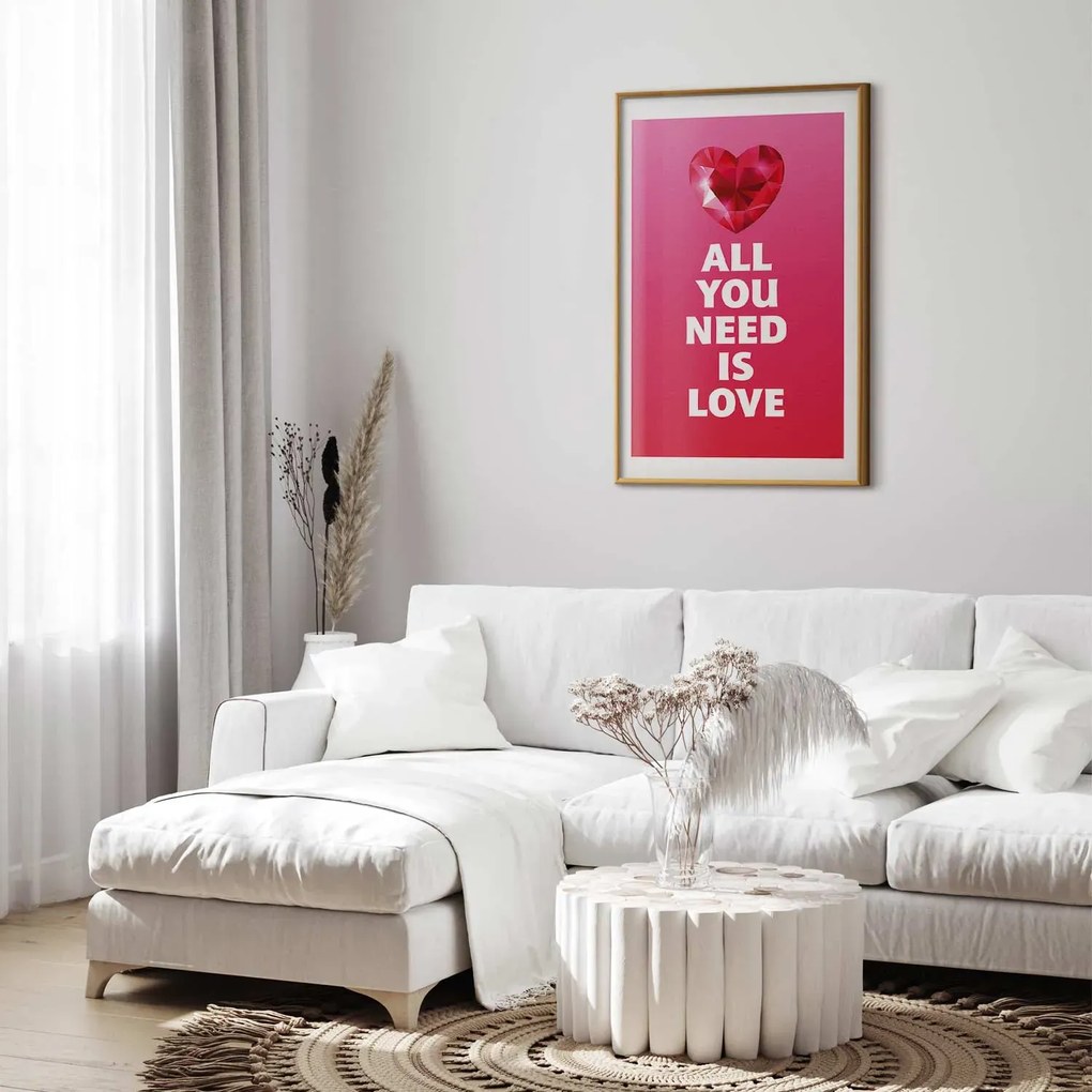 Plakat Zjawiskowe serce 21x30 cm z ramą złotą z marginesem ARTGEIST B