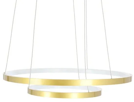 Złota lampa wisząca LED z dwoma ringami o różnej średnicy - 2X V082 G1-S08