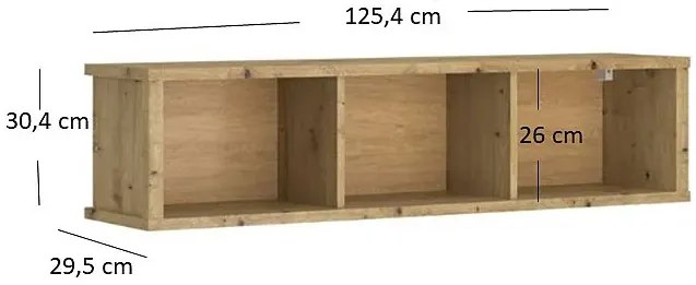 Wiszący Regał Z Przegródkami Dąb Artisan W9-Z60