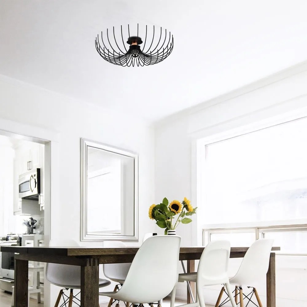 Czarna lampa sufitowa z metalowym kloszem ø 56 cm Aspendos – Opviq lights