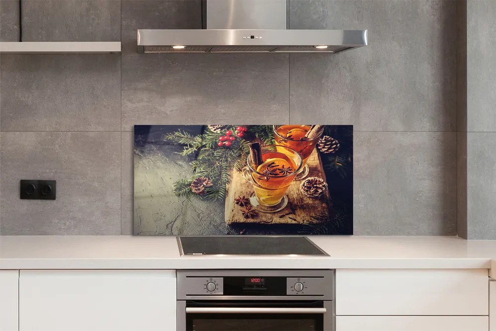 Szklany Panel Herbata z Goździkami i Owocami