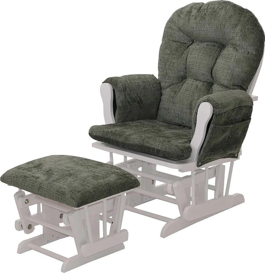 Leżanka MCW-C76,  zielony, biała rama