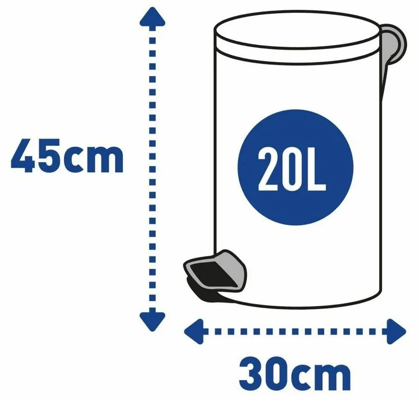 Alda Pojemnik na pedały Freedom Fresh 20 l, szary, 20 l