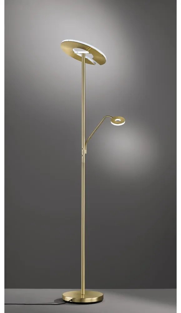 Lampa stojąca LED ze ściemniaczem w kolorze złota (wysokość 180 cm) Dent – Fischer &amp; Honsel