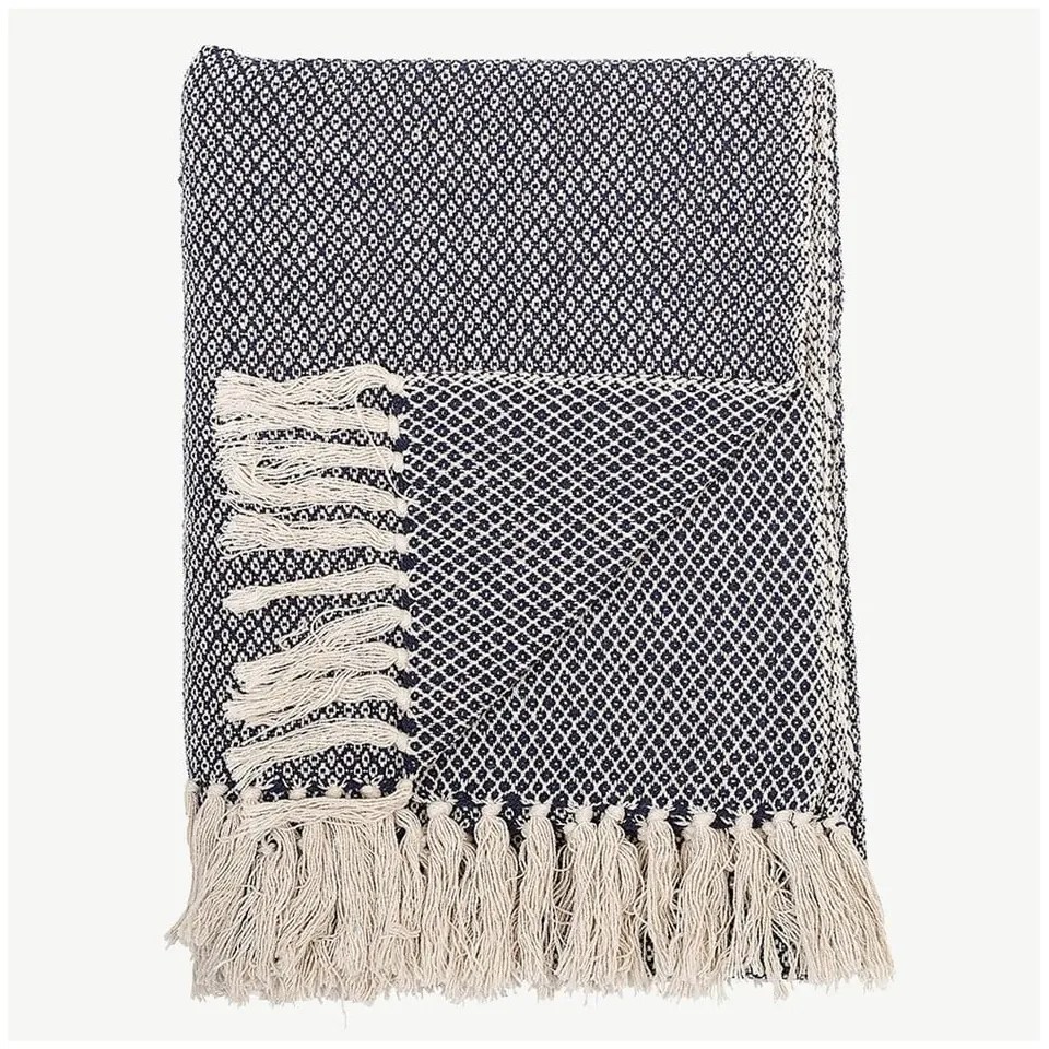 Niebieski pled Bloomingville Throw, 130x160 cm