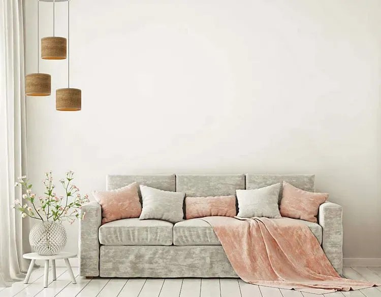 Żyrandol z trzema abażurami na chromowanym stelażu - L7-M27