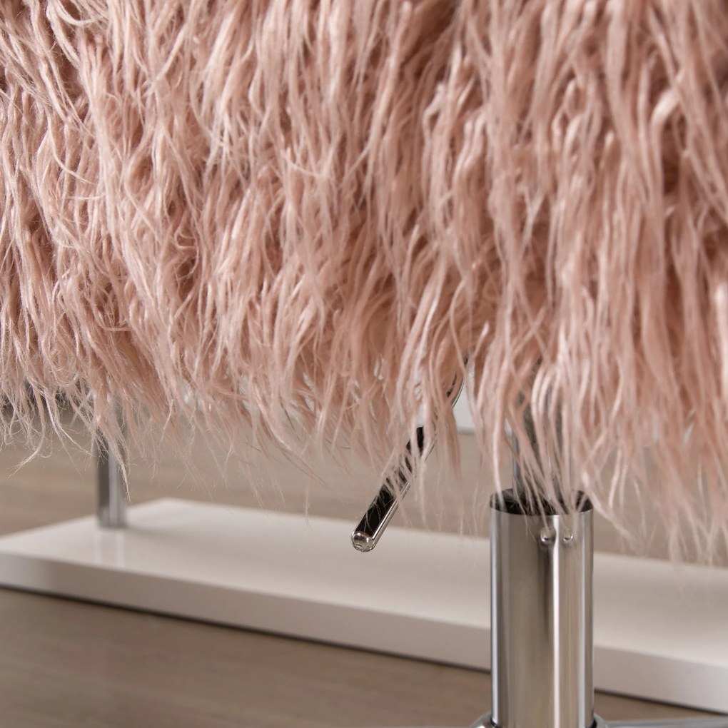 Vinsetto Różowy fotel biurowy obrotowy z regulacją wysokości siedziska stylowy i komfortowy | Aosom PL