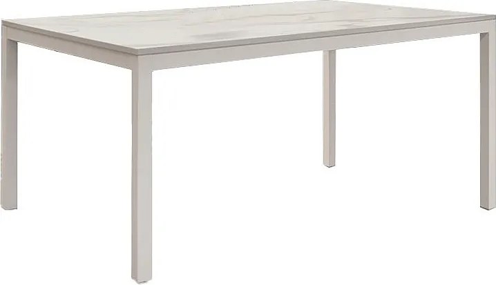 Drewniany stół, marmurowe wykończenie i biały metal, rozkładany 110x70 - TROPEA