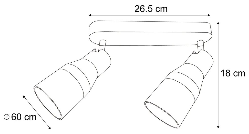 Okrągły Plafon / Reflektorek / Spot / Spotow / Lampy sufitowe sufitowy beżowy GU10 50mm 2-punktowy - Stanley Nowoczesny Oswietlenie wewnetrzne