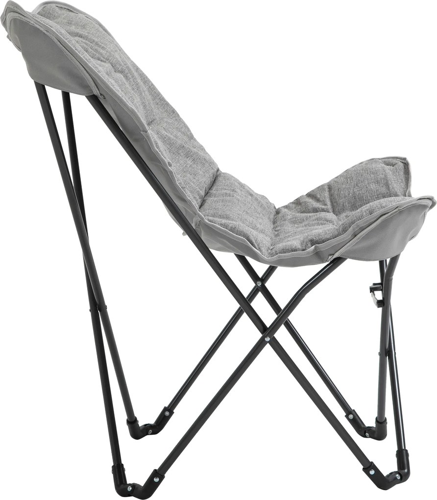 Outsunny camping krzesło przenośne składane krzesło ogrodowe szary+biały 88 x 74 x 84 cm
