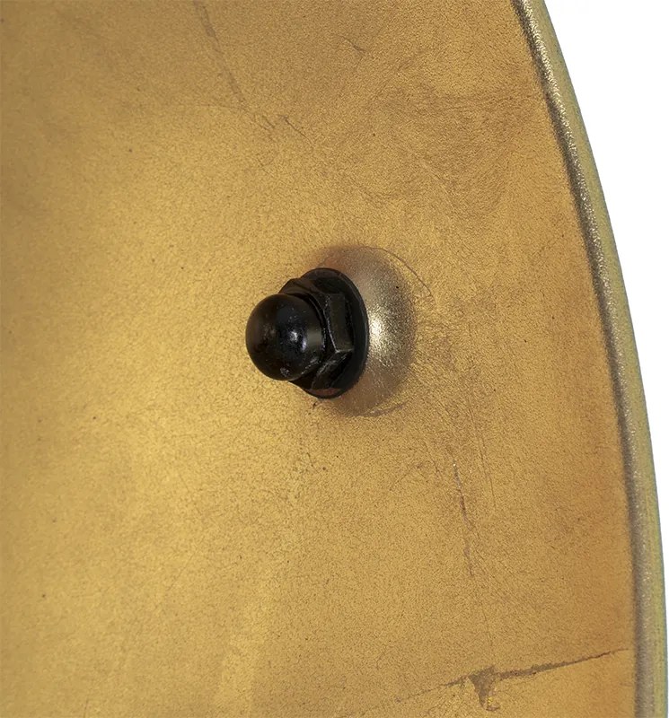 Lampa stojąca czarna ze złotem 42 cm regulowany statyw - Magnax