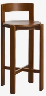 Zestaw 2 Wysokich Stołków Z Drewna Dębowego Noreli Ciemny Dąb Brązowy & ↑75 Cm - Sklum