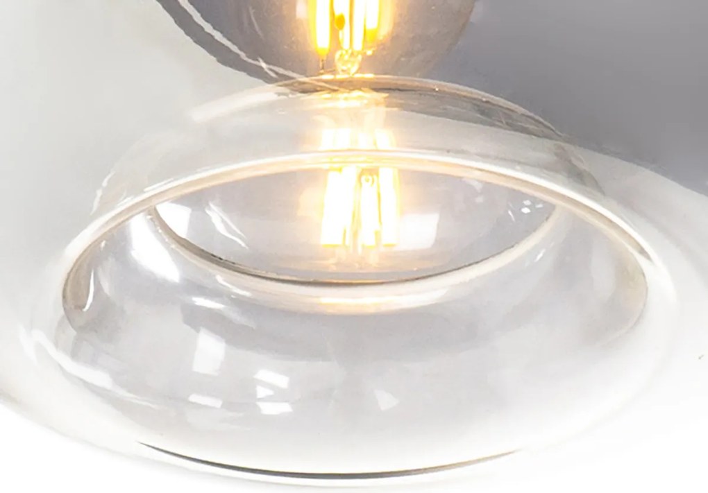 Inteligentna lampa wisząca czarna z dymionym szkłem w komplecie 3 WiFi P45 - Busa