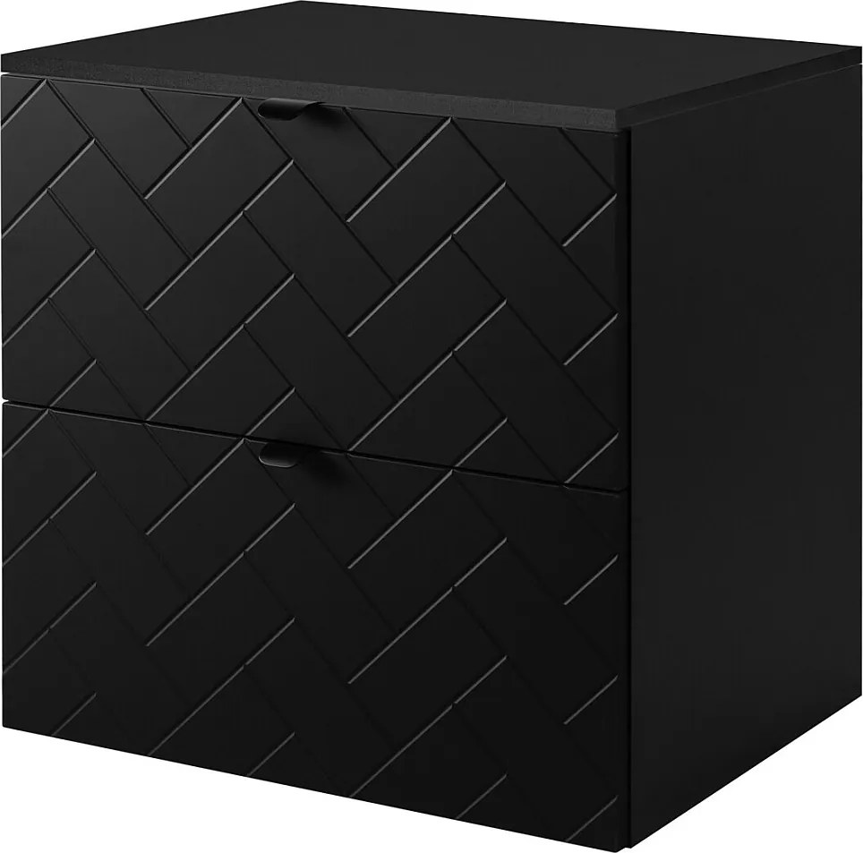 Meble łazienkowe, Czarny Mat, 60 x 57 x 46 cm, uchwyty czarne