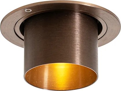 Zestaw 6 nowoczesnych reflektorów wpuszczanych ciemny brąz okrągłe z możliwością przechylania - Installa