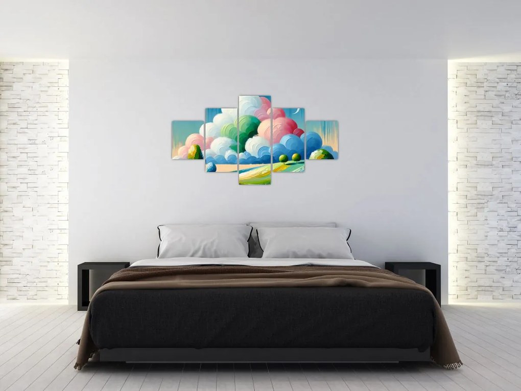Obraz - Krajobraz z chmurą (125x70 cm)