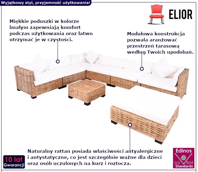8 częściowy zestaw wypoczynkowy z poduszkami E3-P70