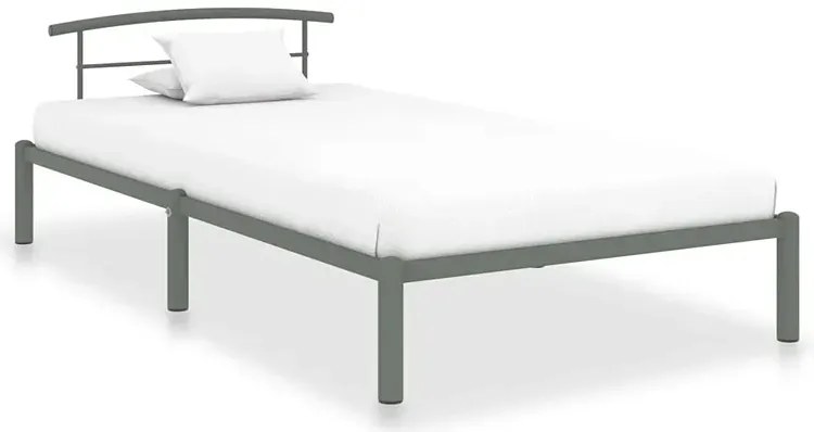 Szare metalowe łóżko w stylu loftowym 100x200 cm - Mohn