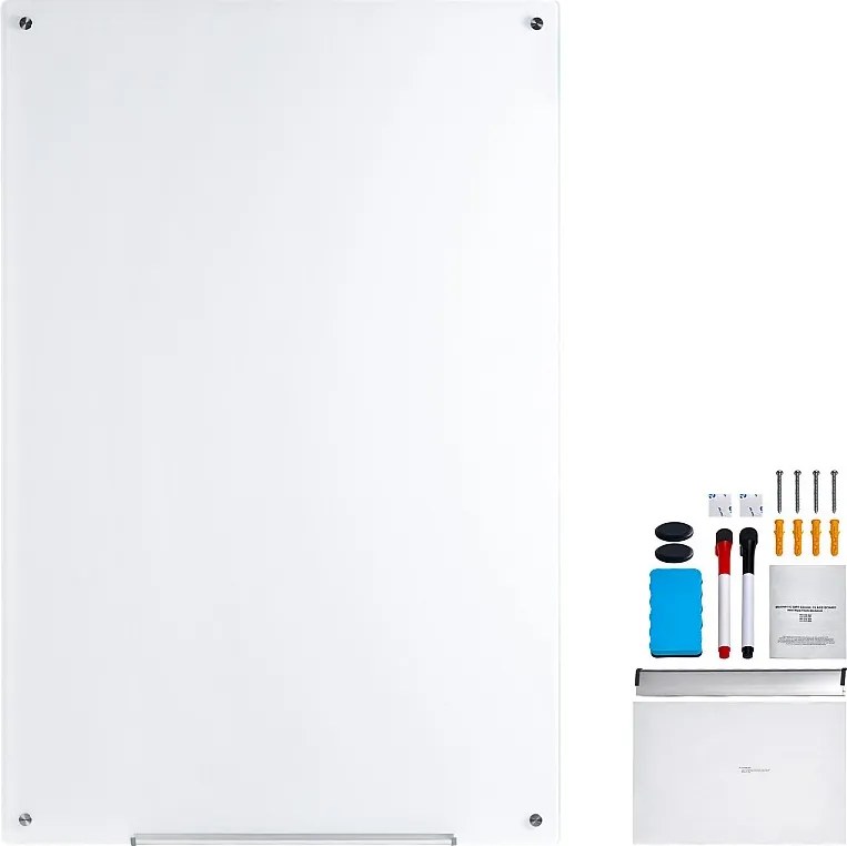 Tablica Magnetyczna w Szkle SucceBuy, 90 x 60cm, Sucha Tabela Bez Ramy