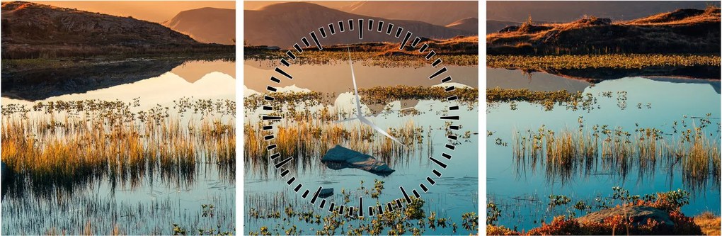 Obraz - Lac Guichard (z zegarem) (90x30 cm)