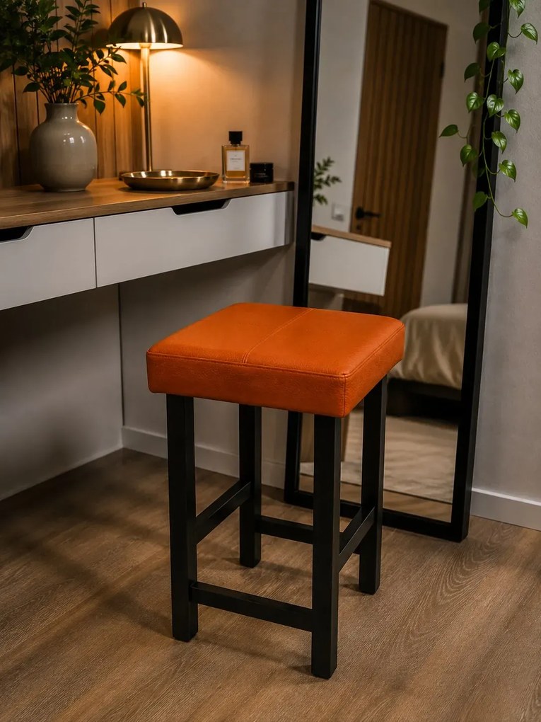 Taboret Klasyk 45cm Stołek Loft Eko-skóra D20
