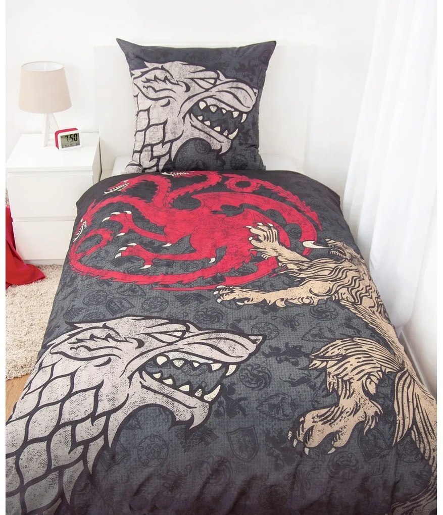 Herding Pościel bawełniana Game of Thrones, 135 x 200 cm, 80 x 80 cm